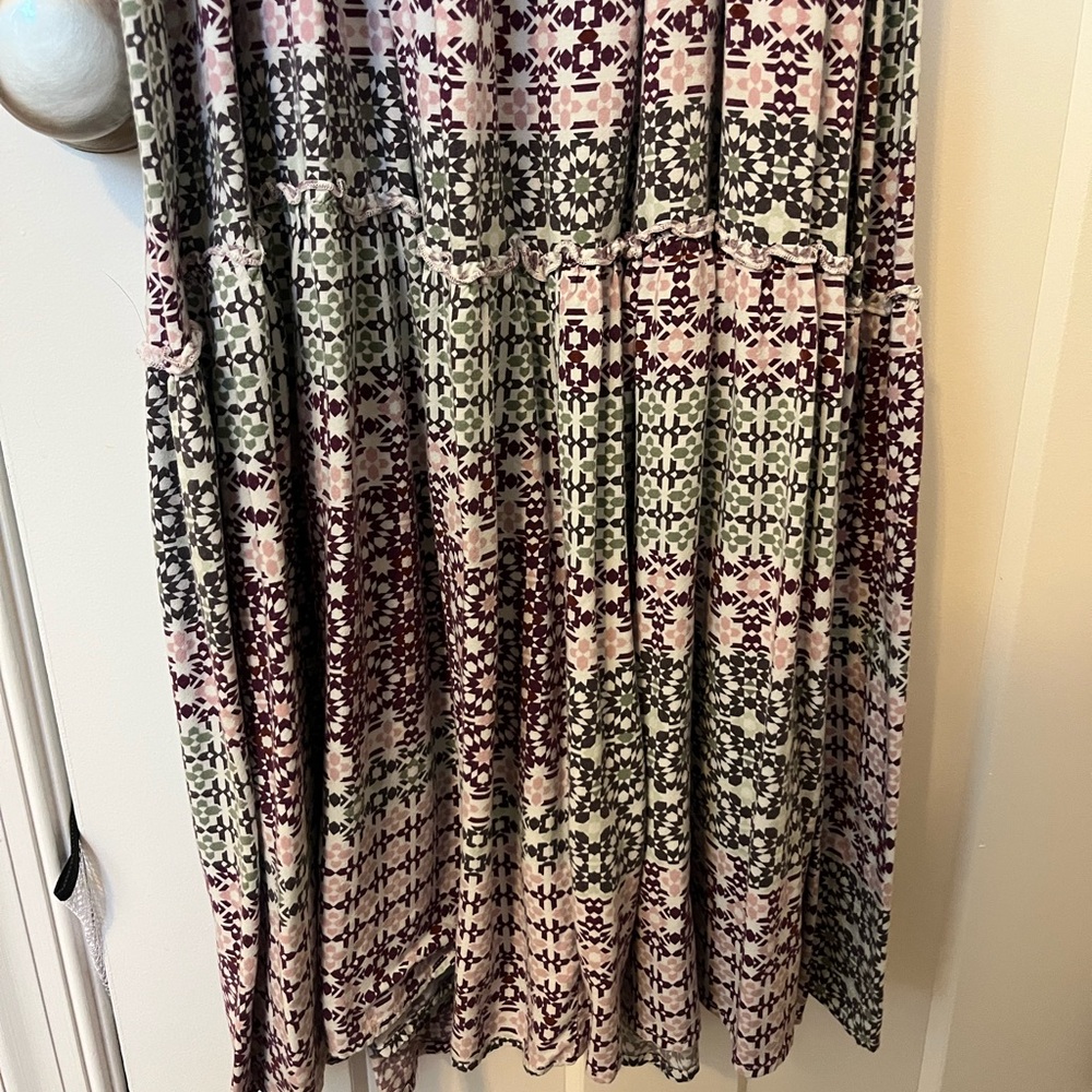 Bohemian Midi Dress in Purple and Green - Picture 4 of 7